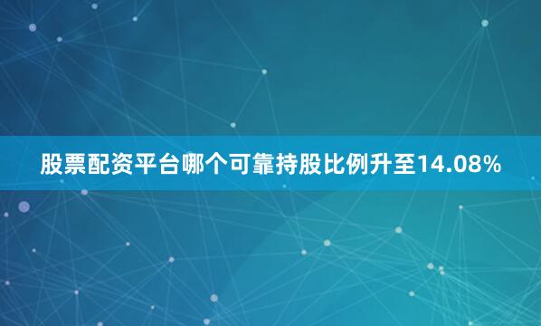 股票配资平台哪个可靠持股比例升至14.08%